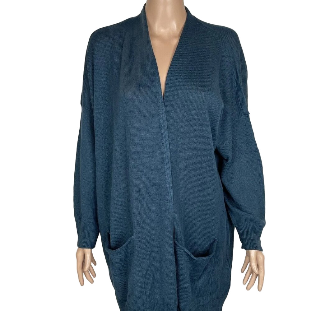 Eileen Fisher Linen-Cotton Cord Long Cardigan – Size 2XS (NWT)